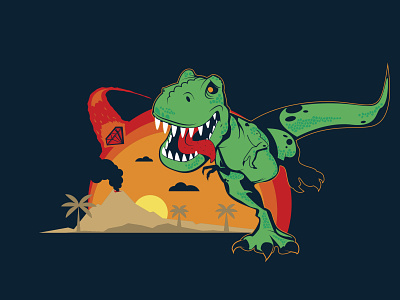 A Lasting Impact color dino dinosaur illustraion shirt texture