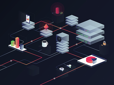 Connections 3d 3d illustration iso isometric isometric illustration