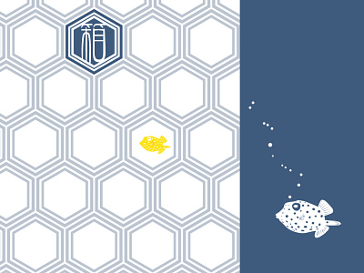 boxfish design fish icon illustration logo pattern typography vector