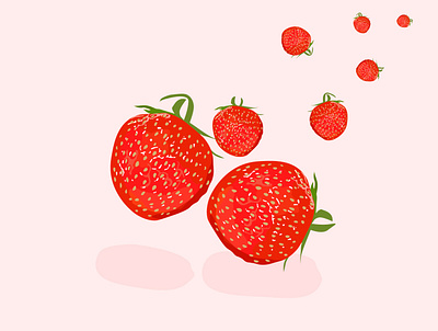 strawberry branding cute design food fresh fruit fruits icon illustration juice juicy logo nature pop vector web イラスト