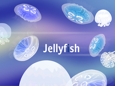 Jellyfish animation aquarium blue design fish gif illustration jelly jellyfish logo moon neon sea sky tropical underwater vector water