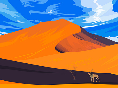 kudu and desert  scenery