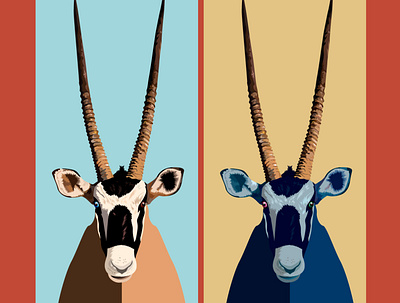 Gemsbok animal animal illustration animal logo antler color creature design ear eye icon illustraion illustrator nature photoshop poster vector web wild wildlife