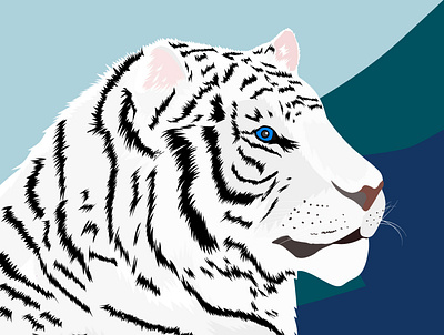 White Tiger animal animals art cat design illustration jungle logo nature picture symbol vector web wild wildlife