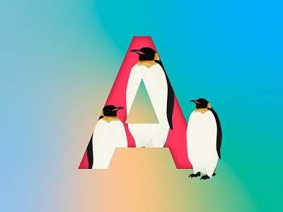Penguin alphabet animal art branding decoration design designs illustration illustrator logo logos nature penguin photoshop print typography vector イラスト