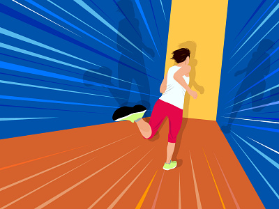 Runner app art design fitness illustration jog logo logos person poster runner running speed sports street vector web イラスト