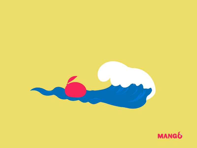 MANGO animation food fruits illustration logo motion graphics sea sports summer wave web
