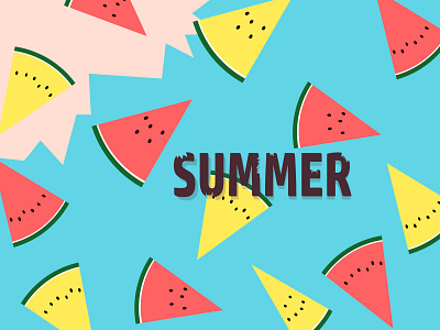 SUMMER banner color design food fruits graphic icon illustration logo pattern red season sky summer ui vector water watermelon web yellow
