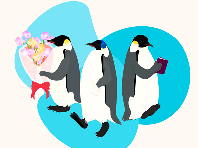 Penguin's life animal art design hobby icon illustration logo nature penguin vector web イラスト