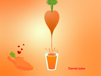 Heart shaped carrot orange イラスト ブランディング ベクター ロゴ 図 野菜