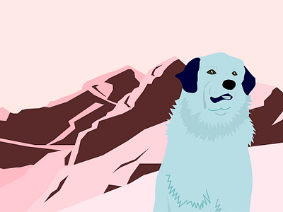 The blue dog and Pyrenees animation branding design icon illustration logo ui web イラスト ベクター ロゴ