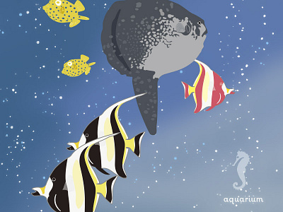 aquarium design illustration vector web アイコン イラスト ブランディング ベクター ロゴ