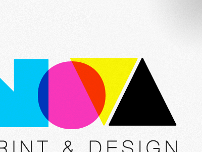 Nova Print logo concept cmyk helvetica logo primary print