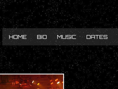 DJs portfolio site concept black futuristic stars techno
