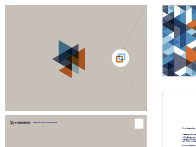 Stationary! blue envelope geometry letterhead orange stationary