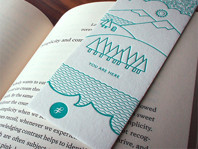 Designer Fund bookmark book bookmark illustration letterpress lines teal turquoise