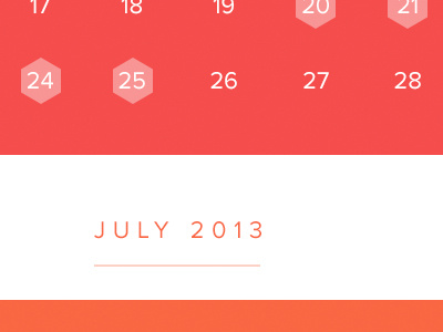 Calendar view calendar coral date hexagon orange rorange