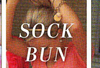 Sock bun (conference room fun) gold halftone pink pinterest sock bun