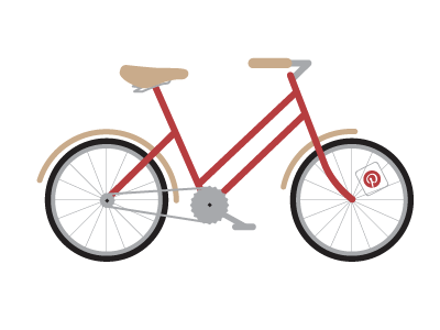 Mixte bike card fenders gears illustration mixte pinterest red