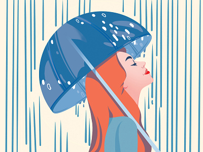 Rain editorial editorial illustration girl illustration rain woman
