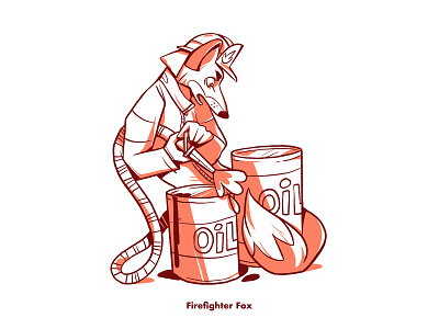 Firefighter Fox animal character design children book illustration firefighter fox illustration