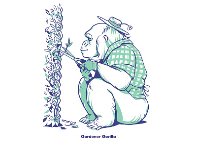 Gerdener Gorilla animal character design children book illustration gardener gorilla illustration