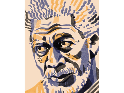 Morgan Freeman actor editorial illustration morgan freeman movie portrait