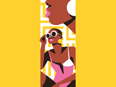 Beauty / 02 african american art details editorial illustration minimal summer sun sunglasses swimsuit women