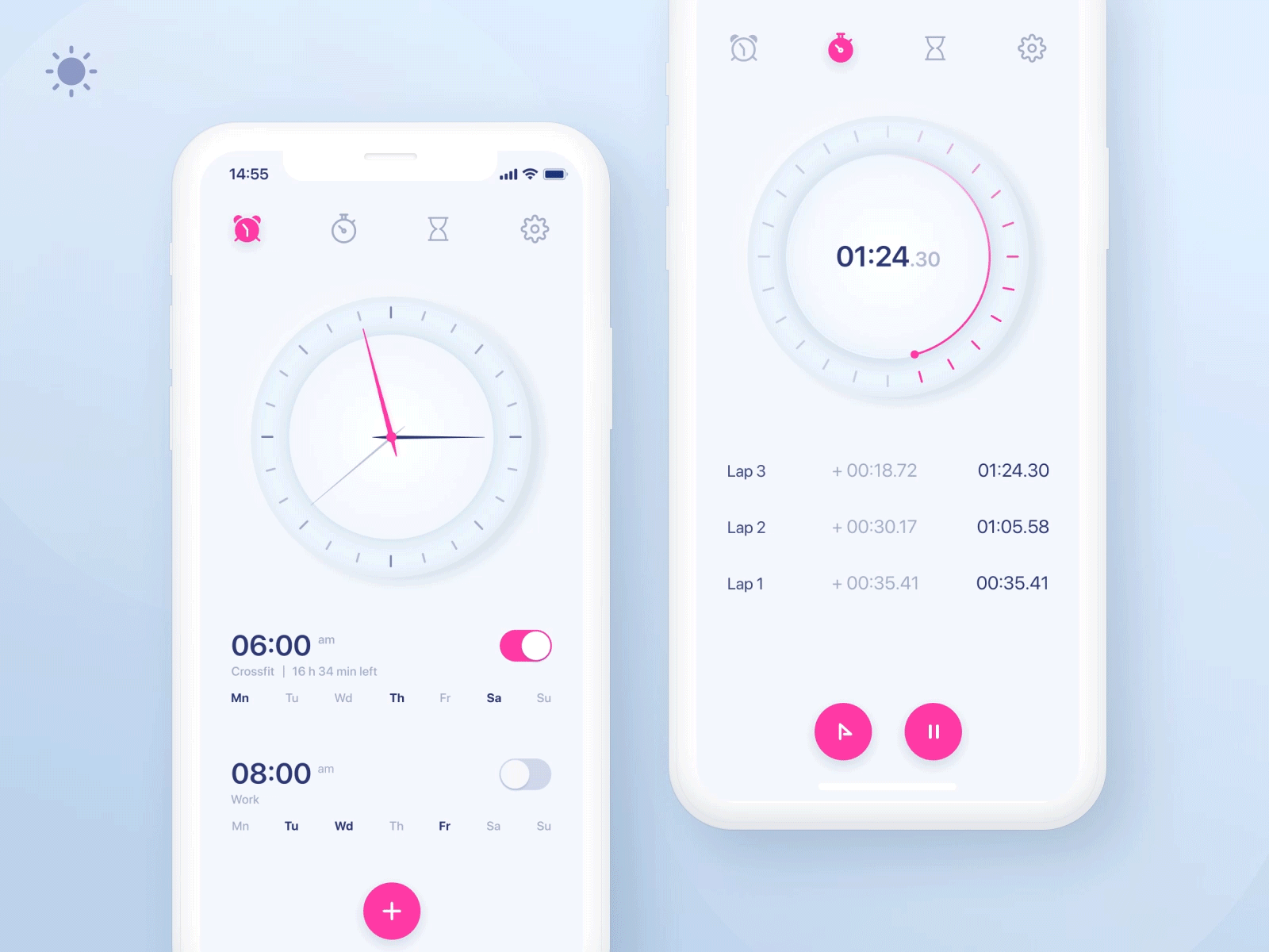 Alarm App— Dark/Light Mode