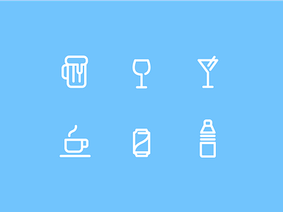 Drinks Icons beer coffee design drinks icon line soda spirits water wine