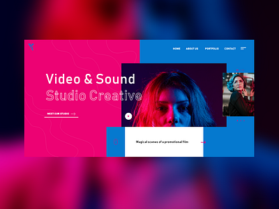 Pink & Blue branding design flat illustration minimal ui ux web website