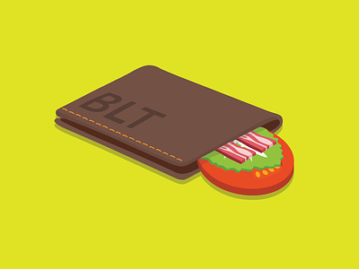 BLT Wallet bacon blt colorful flat illustration isometric minimalist vegetable wallet