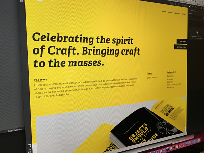 Case study page minimal photographic portfolio typographic yellow