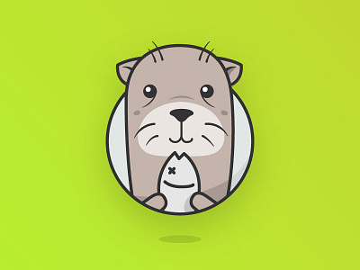 Otterbot chatbot clean cute illustration otter