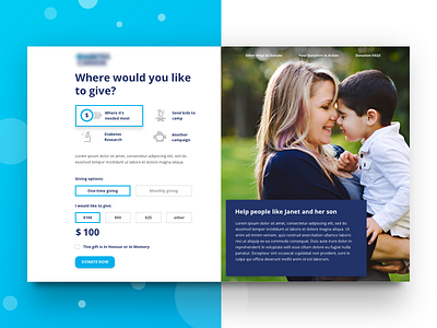 Donation page design