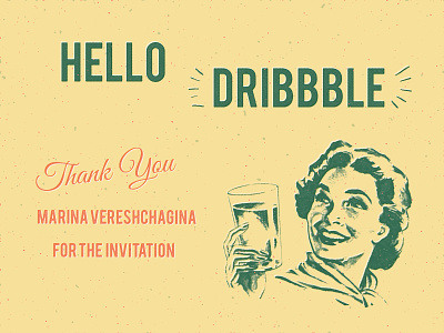 Hello Dribbble debut hello dribbble illustration vintage art vintage illustration