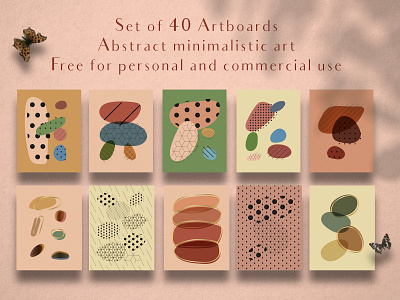 Freebie! Set of 40 artboards with abstract minimalistic art