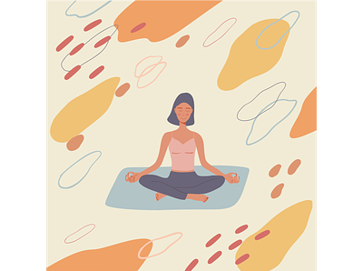Meditation abstract shapes character illustration vector yoga yoga pose