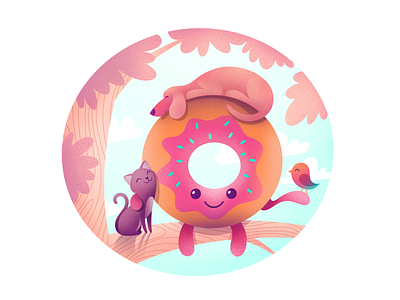 Donut donut icon illustration logo