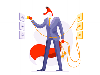 Fox 4 fox icon illustration vector