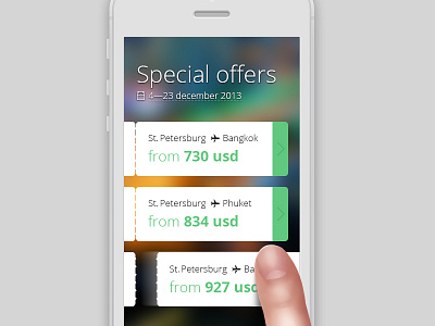 Flights special offers mobile concept