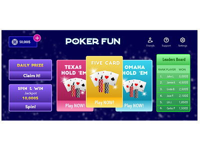 Poker App UI Design app ui appdesign gamedesign gameinterface gameui graphic design interfacedesign mobilegame poker app productdesign ui uxdesign