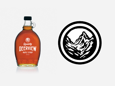 Deerview Maple Syrup deerview label logo logomark maple syrup mark mountains packaging paul granese