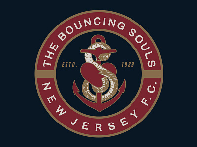 NJFC anchor circle design heart icon illustration lettering logo merch snake typography