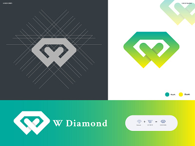 W Diamond Logo Grid System abstract branding concept diamond diamond group diamond logo grid design grid layout grid system icon indentity letter logo design logotype symbol template typography vector w diamond logo w letter logo