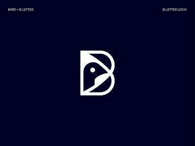 Bird + B Letter logo concept