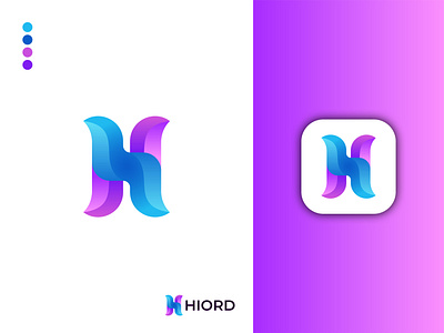 Hiord Logo Design - H Letter Mark app icon brand agency brand identity branding branding design business clean concept h letter h letter logo icon illustration letter logo logo logo design logo trends 2021 logotype mark modern logo symbols