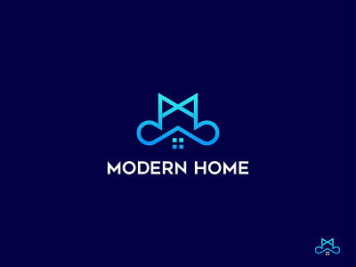Modern Home Logo Design | Real Estate | M Letter