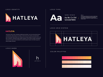 Hatleya Logo and Branding Design agency app icon brand identity branding branding design corporate graphic design grid system h letter h logo hatleya icon illustration logo logo design logotype modern logo software ui visual identity