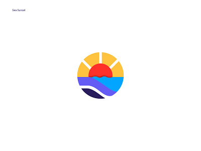 Sunset Logo agency logo beach branding branding design business logo company logo icon illustration logo logo design logo maker logotype marine minimal logo nature oases sea sunset sunrise sunset wave